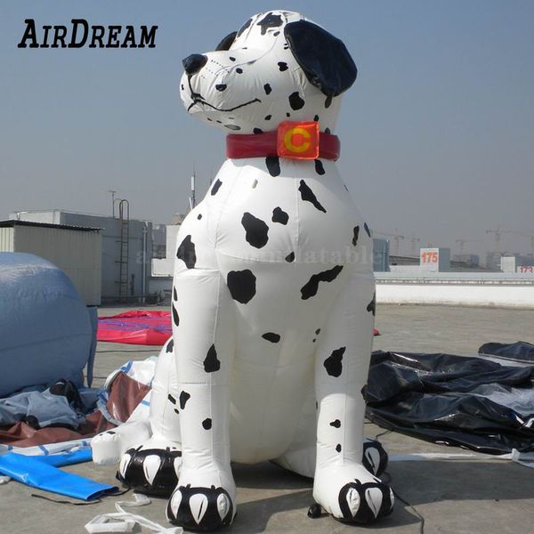 8 mH (26 pieds) avec ventilateur en gros belle mascotte d'animal de dessin animé de ballon de chien dalmatien gonflable géant pour zoo animalerie animaux publicité d'hôpital