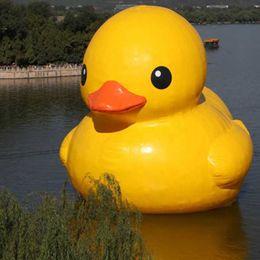 8mh belle bouée gonflable jaune hermétique mignon canard géant canards en caoutchouc PVC pour la publicité montrant