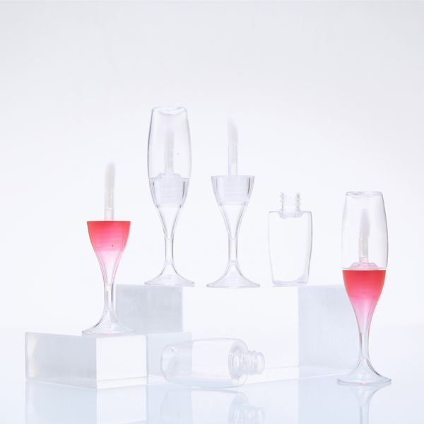 8 ml / 0,27 oz Creative Mini verre à vin rouge en forme de tube de brillant à lèvres vide Mini bouteilles rechargeables Lip Glaze Container Flacons d'échantillon