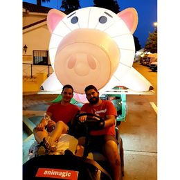 8 ml (26ft) met blower groothandel gigantische verlichting roze opblaasbaar varken cartoon model met luchtblazer voor decoratieve reclame in winkelcentrum, evenement