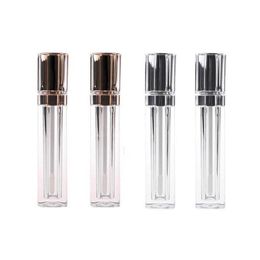 8 ML Acrylique Rechargeable Double paroi Carré Or Argent Brillant À Lèvres Tube Vide Baume À Lèvres Bouteille D'huile DIY Conteneur F20171127 Rrkwf