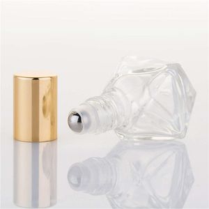 8 ml verre transparent rouleau sur bouteille bouteilles polygonales portables vide rechargeable polygonal maquillage stockage conteneur pots pots flacons