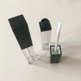 8 ml vierkante zwarte lip glanst fles, plastic lege cosmetische olie navulbare buis, vloeibare eyeliner buis opslagfles F3682