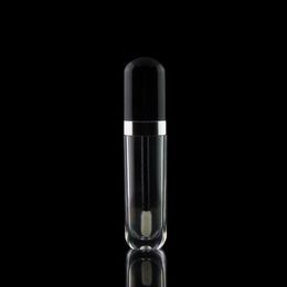 8 ml de tubes de brillant à lèvres vides conteneurs transparents mini bouteilles de baume à lèvres rechargeables avec couvercle noir pour pinceaux à lèvres pour échantillons de lèvres Voyage Split Chargi Wqau