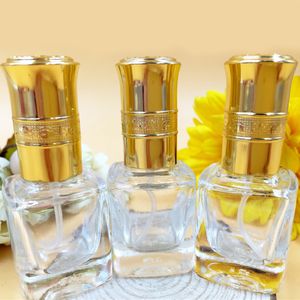 Bouteille de parfum en verre avec couvercles dorés de 8ml, bouteille de parfum de maquillage pour femmes, pompe atomiseur pulvérisateur, conteneurs cosmétiques DC795