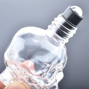 8 ml schedelrol op fles monster test essentiële olie-injectieflacons met roller metalen helder parfum cosmetische containers