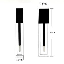 8 ml vierkante vorm acryl transparante lip gloss buis mascara tube met zwarte deksel lege buis snelle verzending