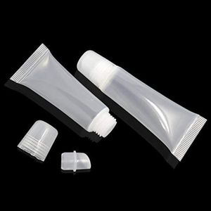 8ML Squeeze Clear Plastic Vide Tubes souples rechargeables Baume à lèvres Rouge à lèvres Gloss Bouteille Conteneurs cosmétiques Boîte de maquillage 10ML FRVQM