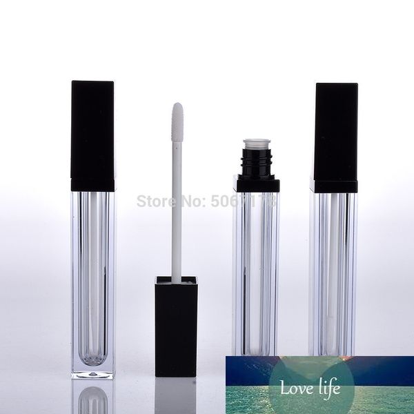 Tube de brillant à lèvres vide en acrylique de qualité supérieure de 8 ml, bouteilles rechargeables de brillant à lèvres transparent carré, récipient de rouge à lèvres liquide en plastique