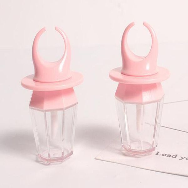 Tube de brillant à lèvres vide rose de qualité supérieure de 8 ml, bouteilles rechargeables de brillant à lèvres, contenant de rouge à lèvres liquide en plastique