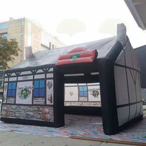 8mLx5mWx4mH (26x16.5x13.2ft) Edificio portátil personalizado de fábrica Bar inflable Pub Bar Casa irlandesa Habitación Carpa cerrada Toldo fresco para eventos de fiesta