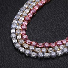 8mm 18/20 pouces plaqué or Bling CZ diamant Tennis chaîne collier pour hommes femmes Hip Hop Punk bijoux collier chaînes