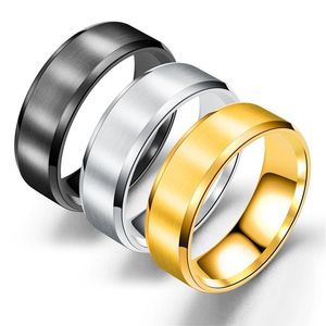 8mm 3 kleuren titanium stalen ring designer sieraden mannen ringen luxe sieraden heren trouwringen