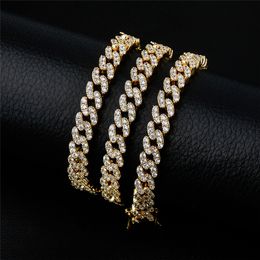 8 mm 7inch 8inch Bling Ice Out CZ Bracelet Cuban Top Quality Hip Hop Bracelet Link Chains pour hommes Bijoux Cadeaux