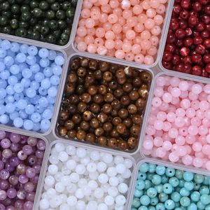 Cuentas acrílicas de 8 mm para pulseras, collares, pendientes, suministros para hacer joyas, kit de cuentas sueltas redondas de color púrpura y naranja para adultos y niños, manualidades DIY al por mayor