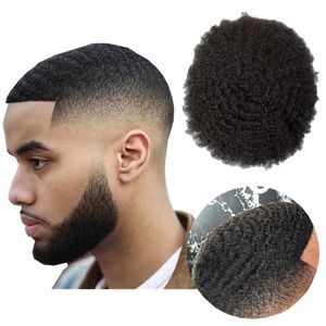 8 mm Afro golf menselijk haar stukken 8x10 volle kanten toupee voor zwarte mannen zwarte kleur Braziliaanse maagdelijke Hairpieces African American