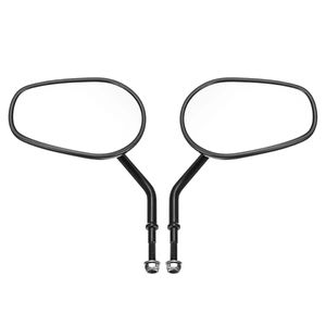 8mm Zwart Aluminium Left Rechter Achteraanzicht Zij Motorcycle Mirrors voor Harley