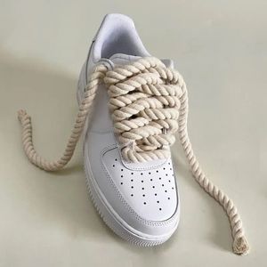 Corde à corde chunky de 8 mm Colonyme de coton épais coton tresse shoelaces lacets de chaussures rondes accessoires de 120 cm