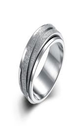 8mm mode Spinner en acier inoxydable Couple anneaux pour hommes femmes rayures obliques tendance titane bague de mariage bijoux cadeau 4407833
