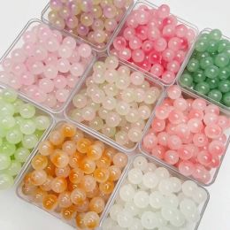 Perles de verre de 8 mm pour la fabrication de bijoux, perles rondes en cristal, Kit de bracelets pour la fabrication de bracelets, fabrication de bijoux, boucles d'oreilles, colliers BJ