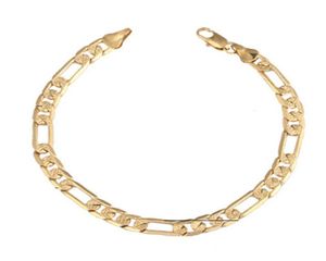 Bracelet large creux de 8mm pour femmes, couleur or, chaîne Figaro à maillons Vintage Unique, bijoux 3375774