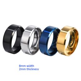 8 mm mat roestvrijstalen ring eenvoudige ontwerpwijde ringen voor trendy mannen vrouw sieraden cadeau