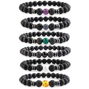 Bracelet en pierre hématite pour hommes et femmes, perles noires mates de 8mm, Yoga, équilibre de guérison, en vrac