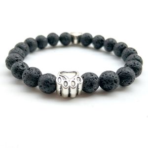 8mm Natural Black Lava Stone Turquoise Tiger's Eye Beads Dog Paw Heart Armband Essential Oil Parfum Diffuser Armbanden