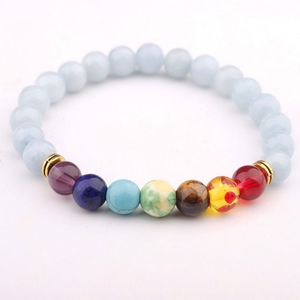 8mm Naturel Coloré Énergie Pierre Brins Bracelets À La Main Perlé Pour Femmes Fille Charme Yoga Bijoux De Mode