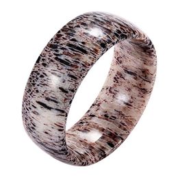 Bague en bois de cerf naturel de 8 mm Bords bombés Confort Fit Bande de fiançailles de mariage pour lui et sa taille 6-13 Comprend la moitié Size231w