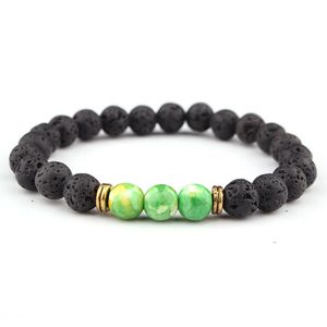 8mm natuurlijke lava streng strengen armbanden handgemaakte kralen voor mannen vrouwen charme yoga fashion party sieraden