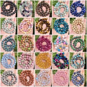 8mm Natuursteen Kralen Ronde Gladde Tijgeroog Lava Amazoniet Turkoois Agaat Jaspers Edelsteen Losse Kraal voor Sieraden Maken DIY Armband ketting Accessoires