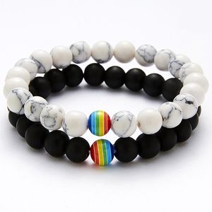 Bracelets en pierre naturelle colorée de 8mm, brins de perles, breloque d'équilibre, pour femmes et hommes, amoureux, décor de Club de fête, bijoux de Yoga