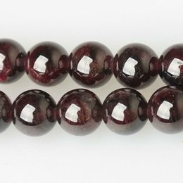 Pierre naturelle de grenat rouge foncé de 8mm, perles rondes en vrac, fil de 16 pouces, taille au choix 4 6 8 10 12 MM, pour la fabrication de bijoux