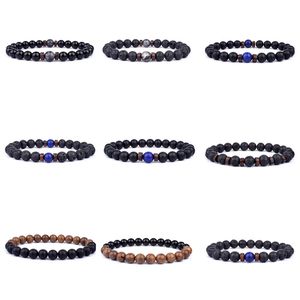 8 mm natuursteen handgemaakte kralen strengen bedelarmbanden voor vrouwen mannen feest elastische yoga sieraden