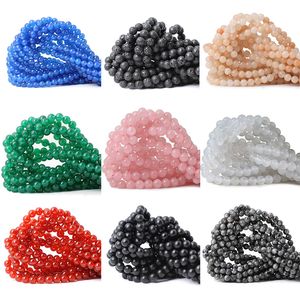 Cuentas sueltas de piedra natural de 8 mm para hacer joyas de bricolaje Piedras preciosas de cristal Piedras curativas de energía redonda Ágata / Collar de bricolaje multicolor Pulsera Accesorios hechos a mano