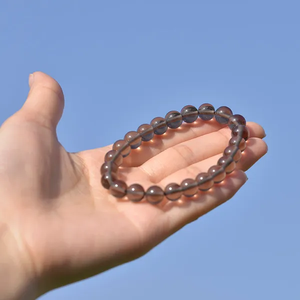 Bracelet en Quartz fumé en pierre naturelle de 8mm, pierres précieuses, pouvoir de guérison, perles d'énergie, pierre extensible élastique, perles rondes