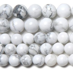 8mm pierre naturelle blanc Howlite Turquoises perles rondes en vrac 15 