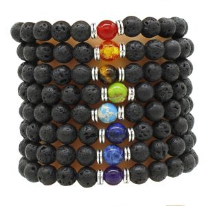 Pulseras de hebras de cuentas de roca de lava difusa de aceite de 8 mm, pulsera de ojo de tigre de ágata, joyería de moda para hombres y mujeres, voluntad y arena