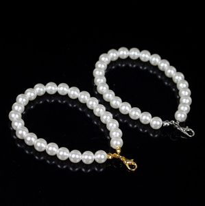 8mm perle perlée bracelets porte-bonheur or argent couleur bijoux pour femmes fille fête Club mariage accessoires de mode