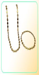 Conjunto de pulsera de cadena de eslabones marineros inflados de 8mm, joyería Punk de Hip Hop chapada en oro y plata, joyería de granos de café francés 8955113