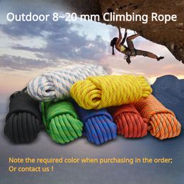 Corde d'escalade de roche 8 mm à haute altitude haute altitude de sécurité corde de glissement de la corde de glissement de descente de corde statique en nylon grimpe et grimper la corde