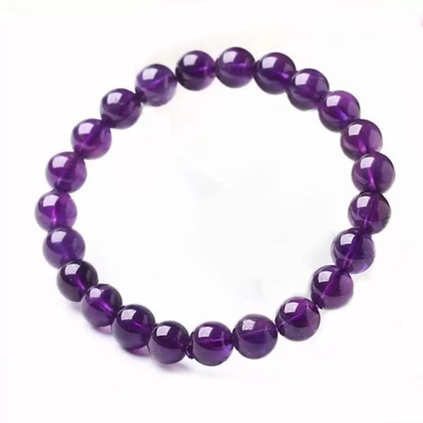 8mm naturel violet cristal brin bracelet grenat pierres précieuses extensible perle bracelets améthyste main chaîne pour hommes femmes mode bijoux cadeau