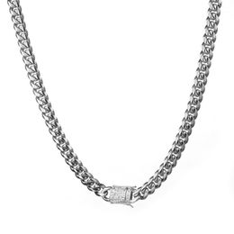 8mm zilveren kleur Miami Curb Cubaanse link ketting voor mannen sieraden 7-40 inch roestvrijstalen neckalce of armband kettingen