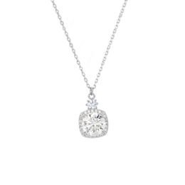 8mm carré Moissanite pendentif colliers été à la mode 925 en argent Sterling femme collier bijoux de mariage