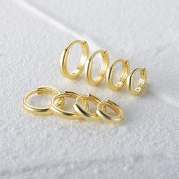 Boucles d'oreilles en argent sterling de 8 mm pour les femmes Piercing Round Circle Oreing Bijoux pendents