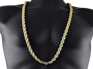 8 mm d'épaisseur 76 cm de long corde solide chaîne ed ed 24k Gold Silver plaqué Hiphop Ed Chain Collier pour MENS292D4489848