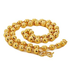 8mm d'épaisseur perles chaîne Hip Hop Style massif Cool hommes tour de cou 18K or jaune rempli solide chaîne collier 60cm de Long livraison directe