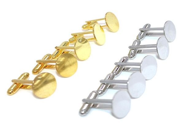 Clip à attache de 8 mm 100pcs Fashion Round Metal Couchette arrière Backs Cuff Link Blanks Plaque Résultats Cfflink 10 mm 12 mm 16 mm 3943244