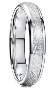 8 mm wolfraam heren ring inleg meteoriet zilveren gepolijste trouwringen Men039S 316L roestvrijstalen ring maat 7138270168